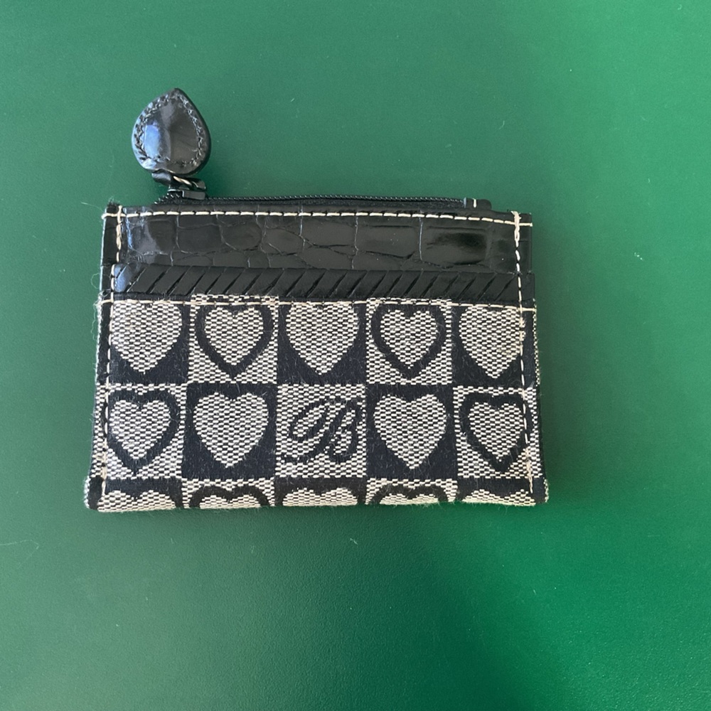 Brighton Black and White Heart Pattern Coin mini wallet